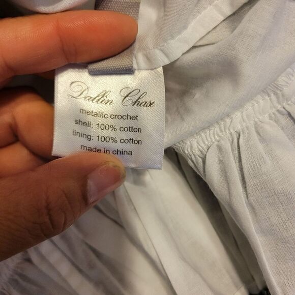 Dallin chase Metallic Crochet dress  silver And Black Sz 6 - Picture 7 of 9